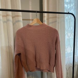 Hollister Fuzzy Mock Neck Knit Sweater